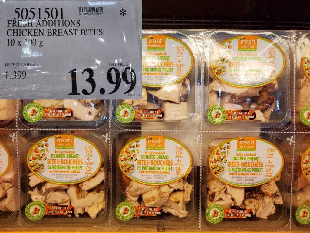 5051501 FRESH ADDITIONS CHICKEN BREAST BITES 10 X 100 G 13 99 Costco