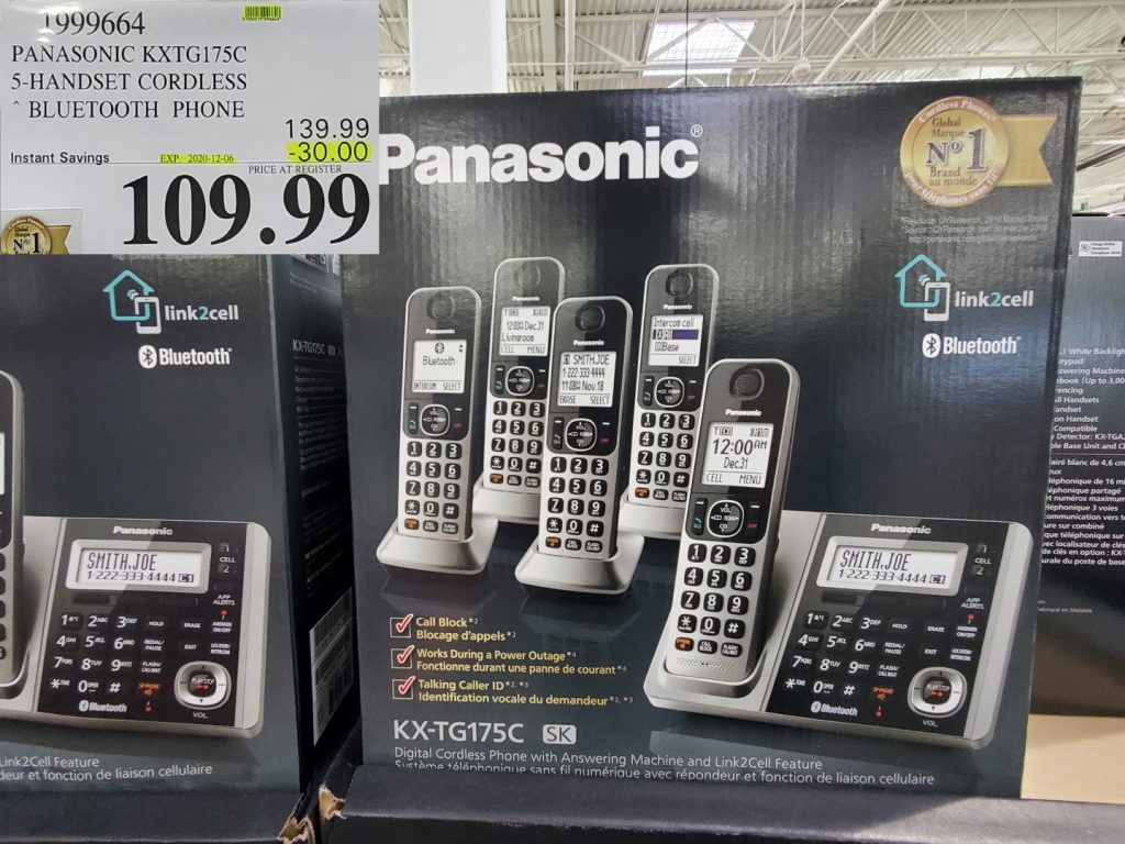 1999664 PANASONIC KXTG175C 5 HANDSET CORDLESS BLUETOOTH PHONE 30 00 ...