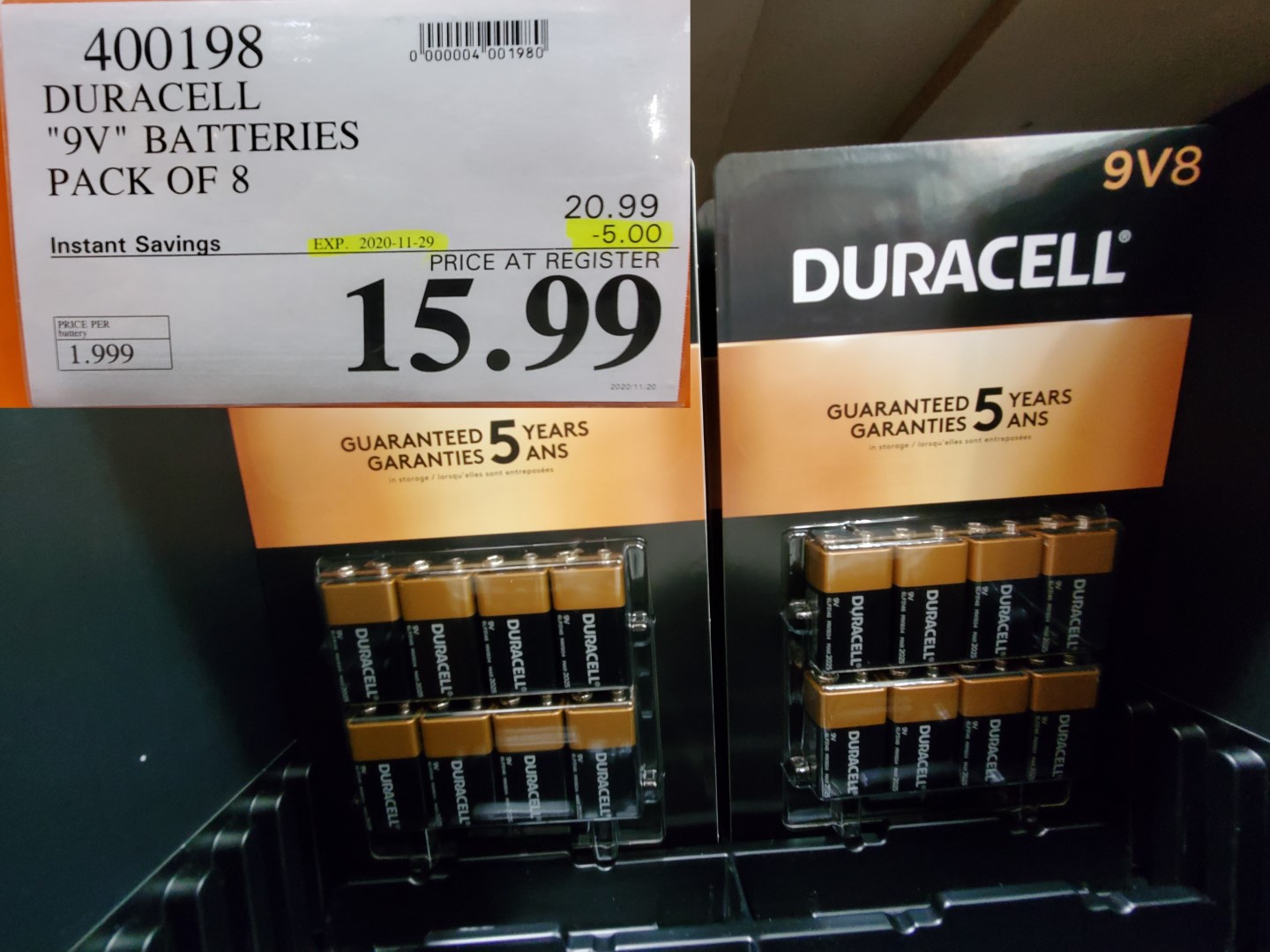 duracell 9V batteries