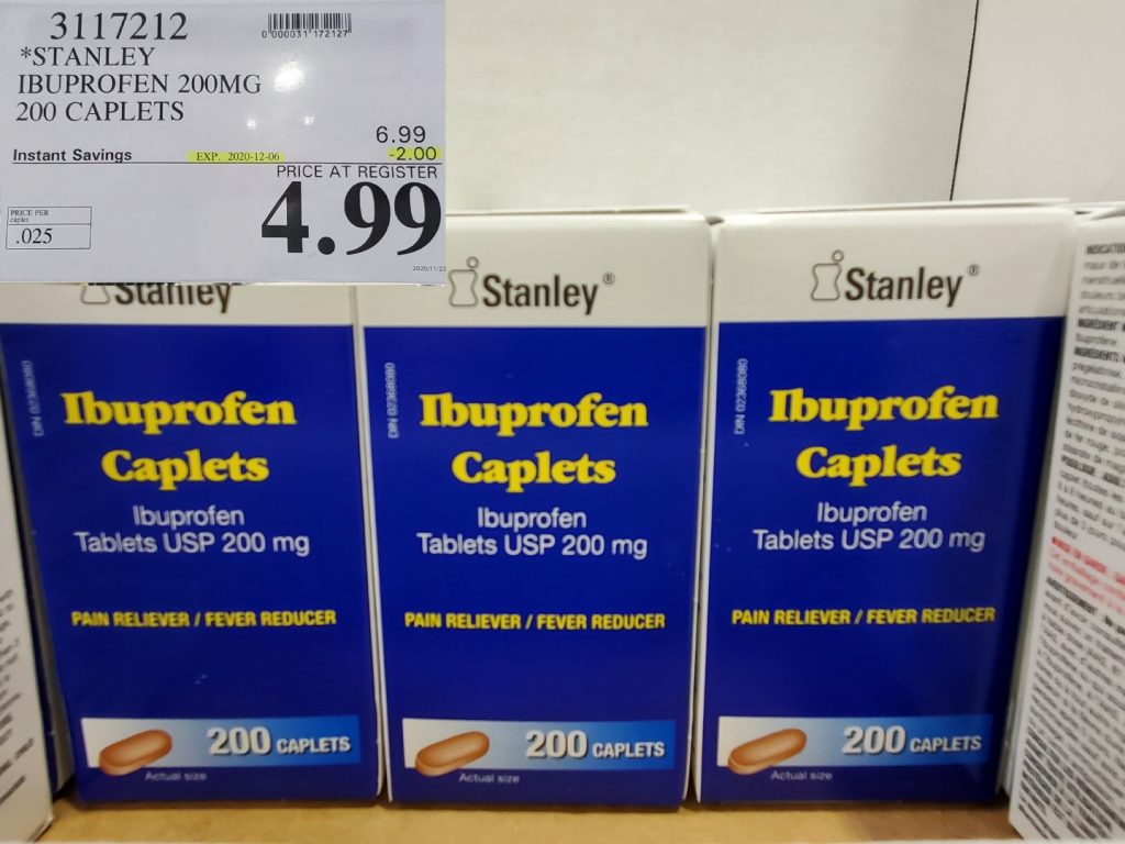 3117212 STANLEY IBUPROFEN 200MG 200 CAPLETS 2 00 INSTANT SAVINGS