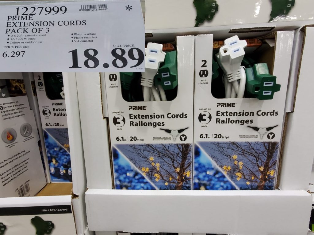 1227999 PRIME EXTENSION CORDS PACK OF 3 18 89 Costco East Fan Blog