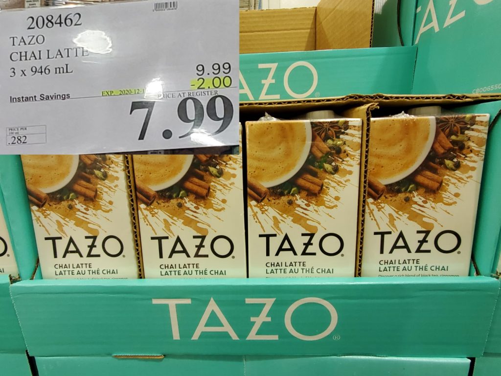 208462 TAZO CHAI LATTE 3 X 946 ML 2 00 INSTANT SAVINGS EXPIRES ON 2020