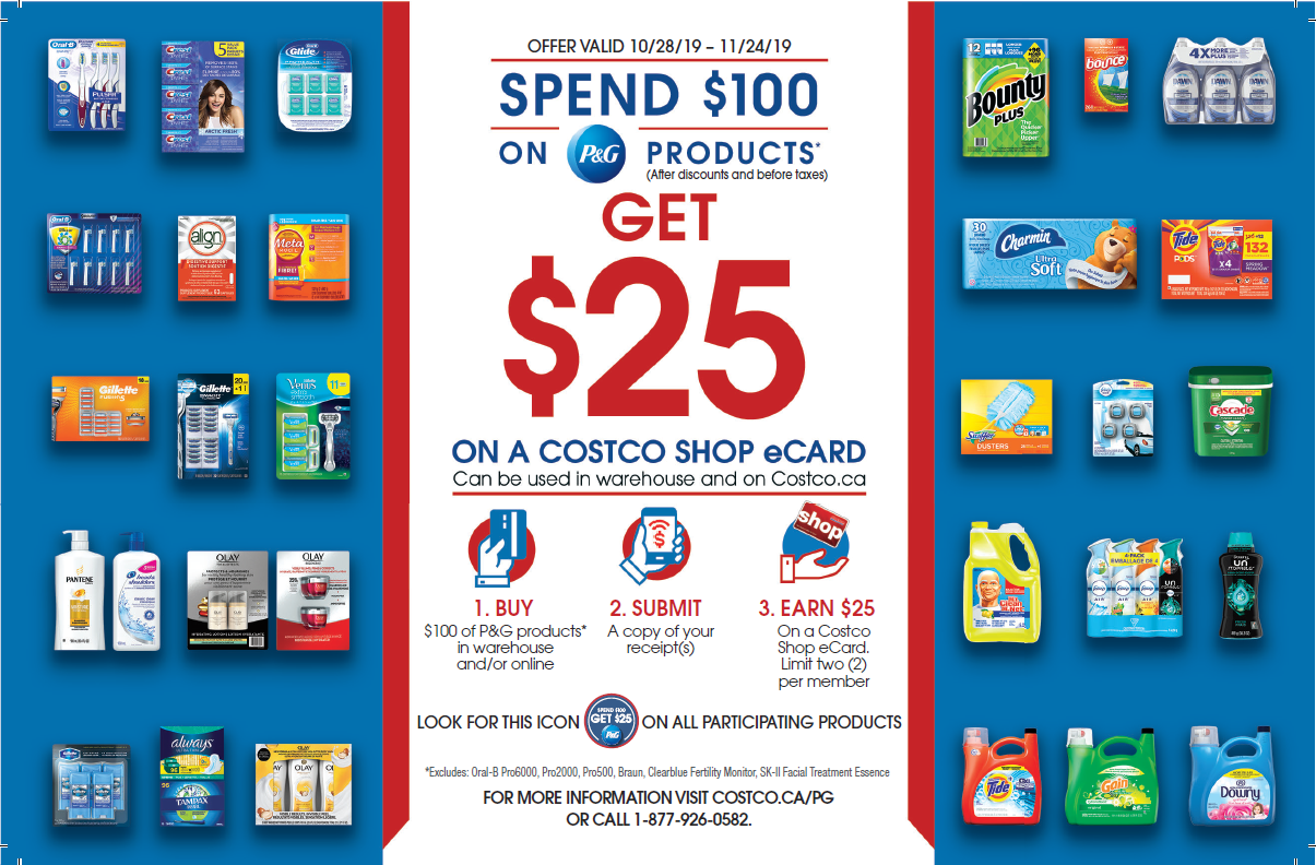 Still time for the P&G Spend 100 and get 25! Costco East Fan Blog