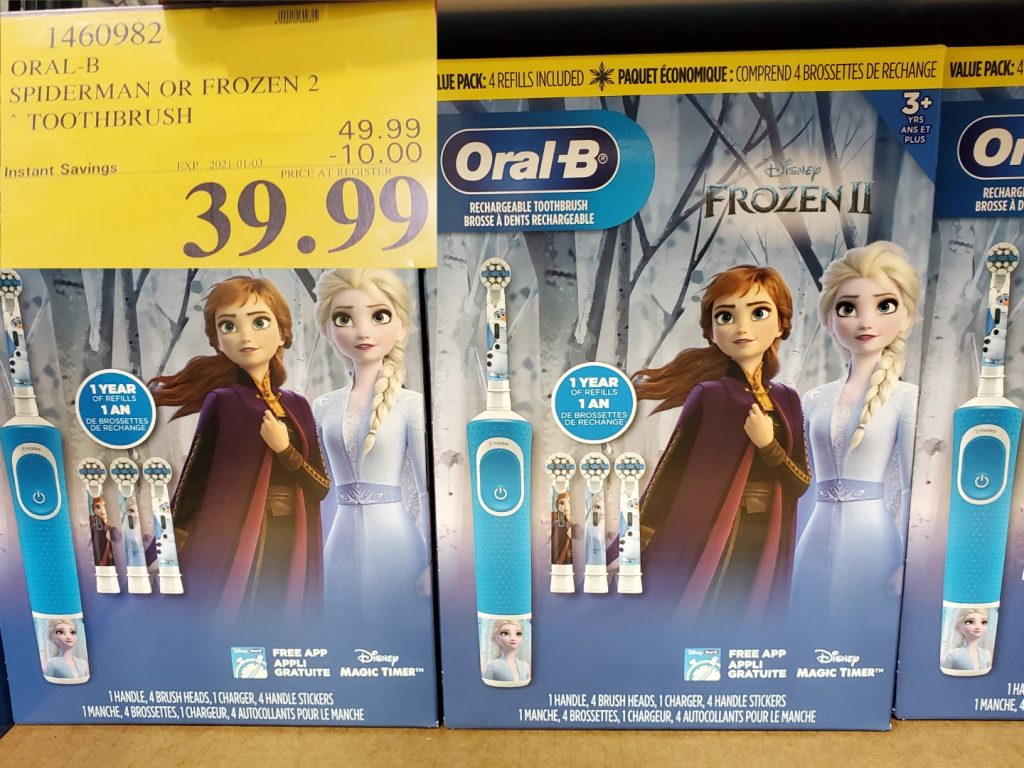 1460982 ORAL B SPIDERMAN OR FROZEN 2 TOOTHBRUSH 10 00 INSTANT SAVINGS