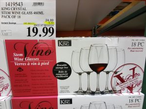 king crystal stem wine glass set