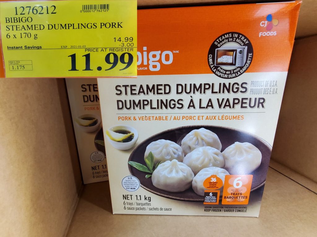 1276212 BIBIGO STEAMED DUMPLINGS PORK 1 1KG 3 00 INSTANT SAVINGS