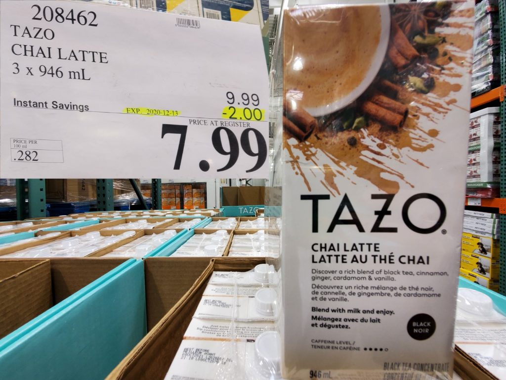 208462 TAZO CHAI LATTE 3 X 946 ML 2 00 INSTANT SAVINGS EXPIRES ON 2020