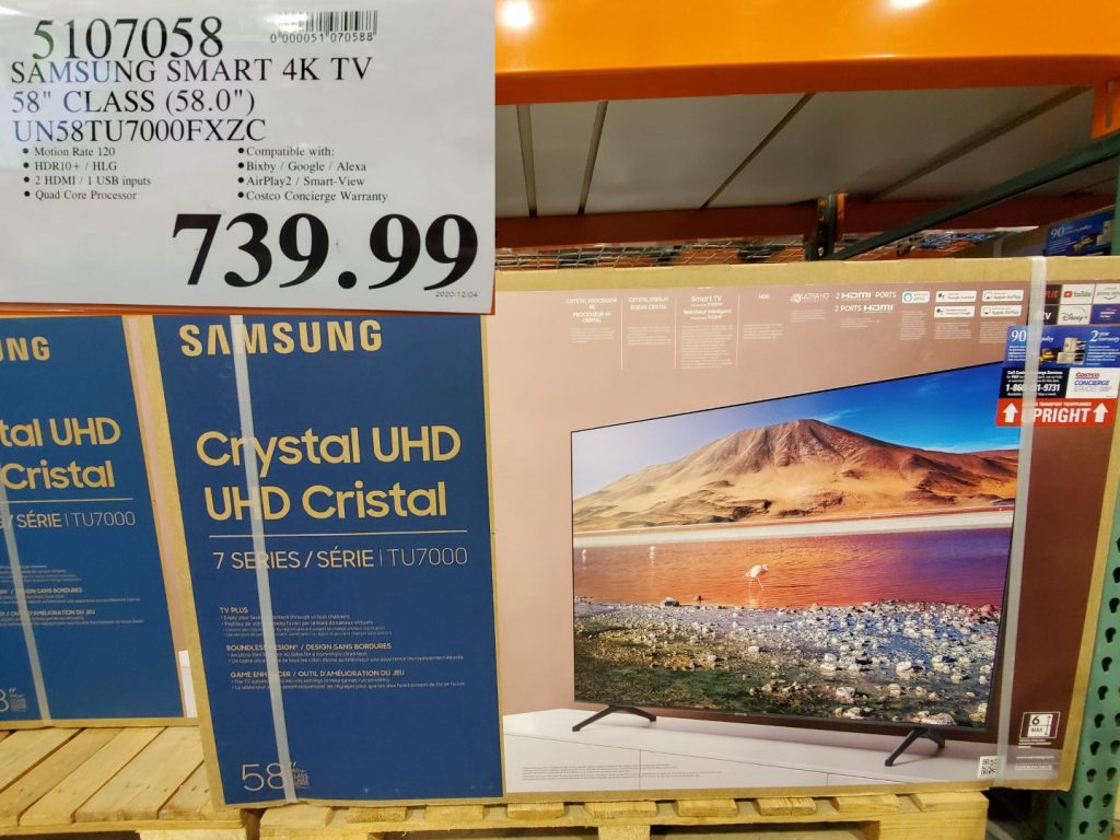 5107058 SAMSUNG SMART 4K TV 58 CLASS 58 0 UN58TU7000FXZC 739 99