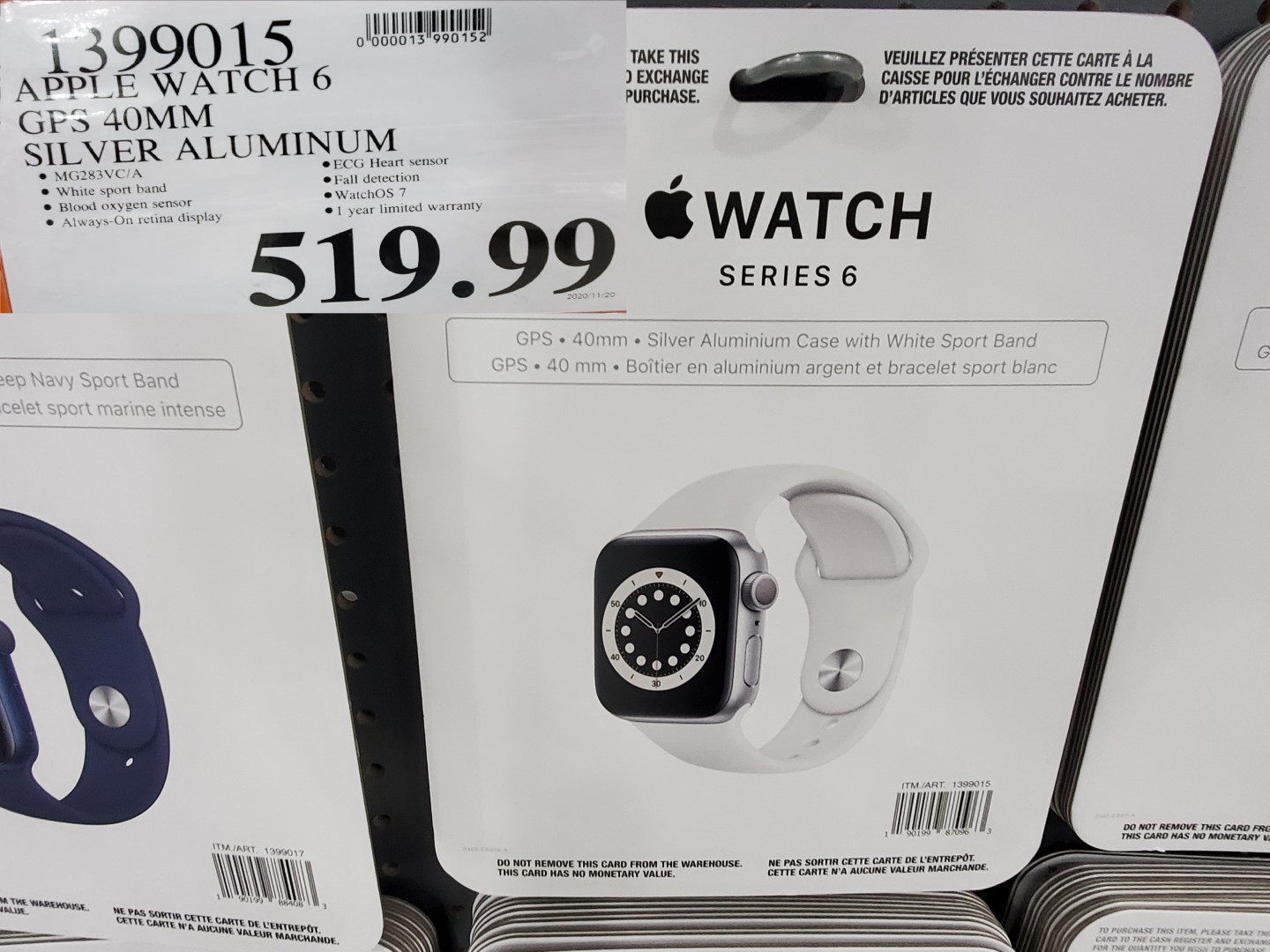 1399015 APPLE WATCH 6 GPS 40MM SILVER ALUMINUM 519 99 - Costco