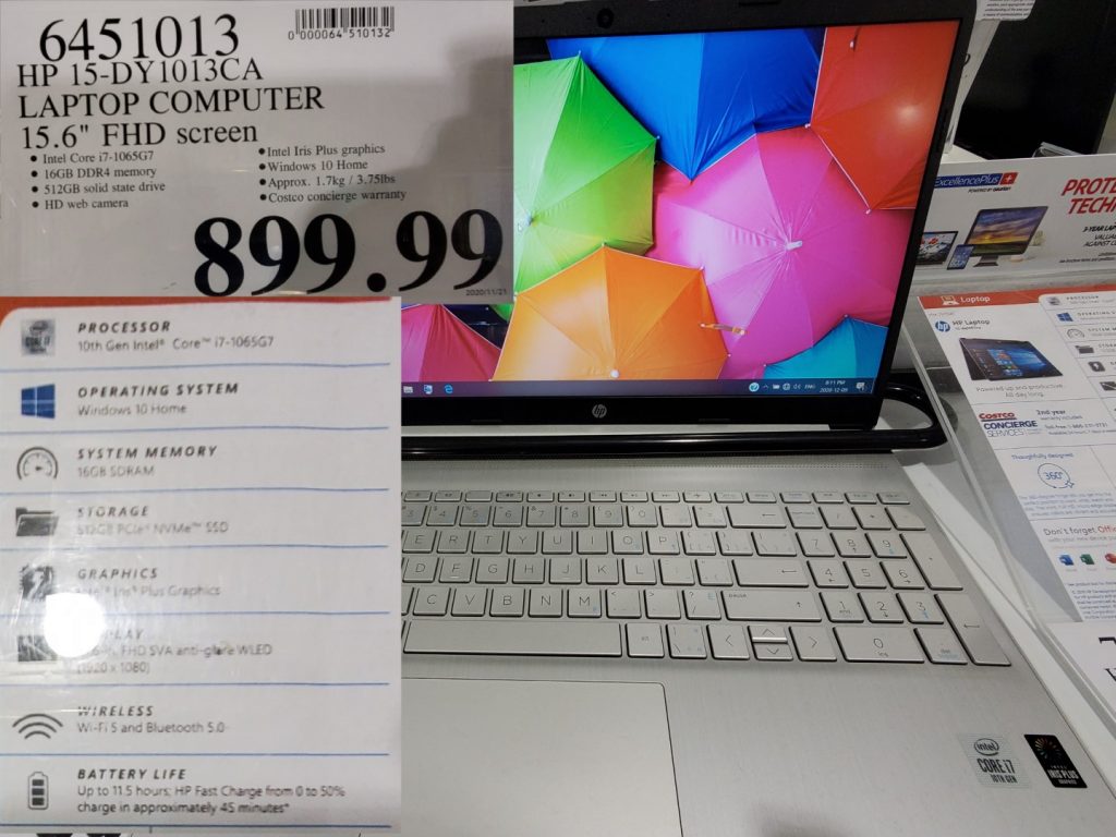 6451013 HP 15 DY1013CA LAPTOP COMPUTER 15 6 FHD SCREEN 899 99 Costco