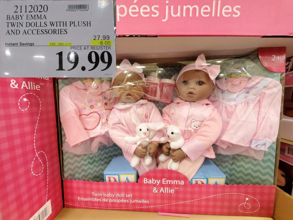 2112020 BABY EMMA TWIN DOLLS WITH PLUSH AND ACCESSORIES 8 00 INSTANT SAVINGS EXPIRES ON 2020 12