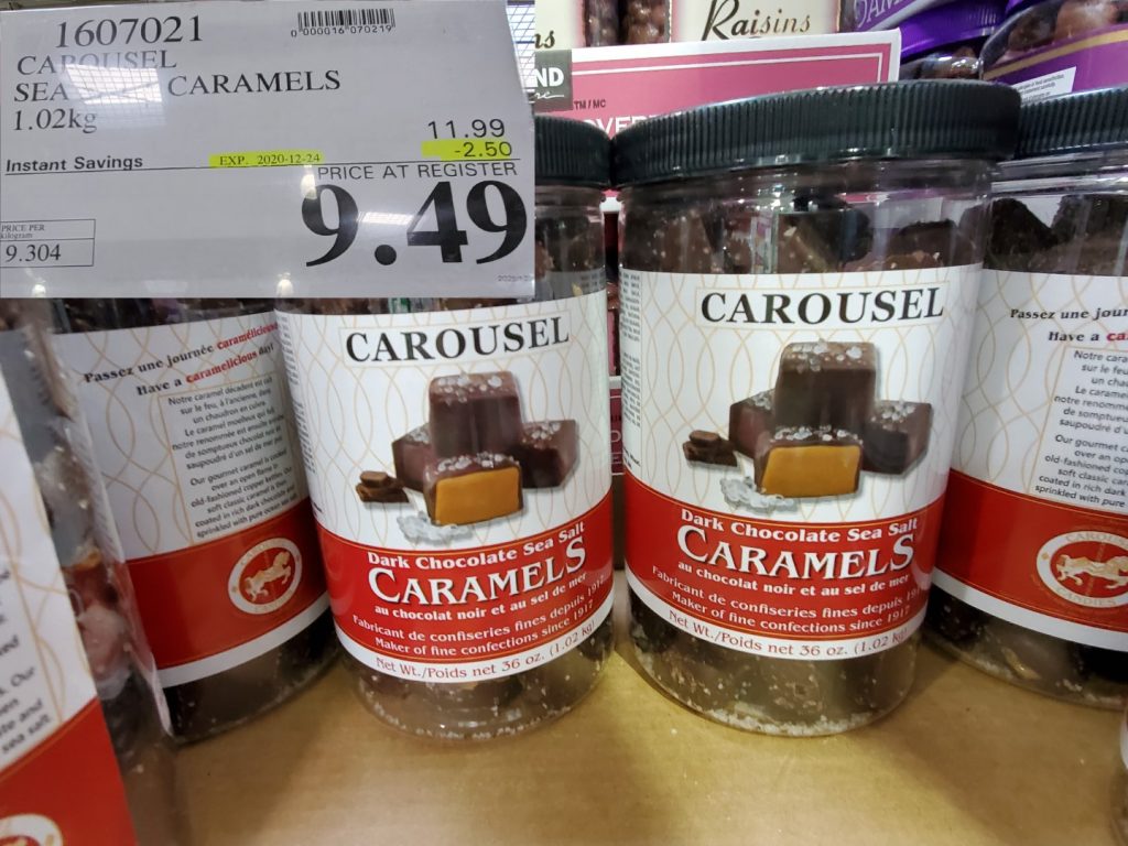 1607021 CAROUSEL SEA SALT CARAMELS 1 02 KG 2 50 INSTANT SAVINGS EXPIRES