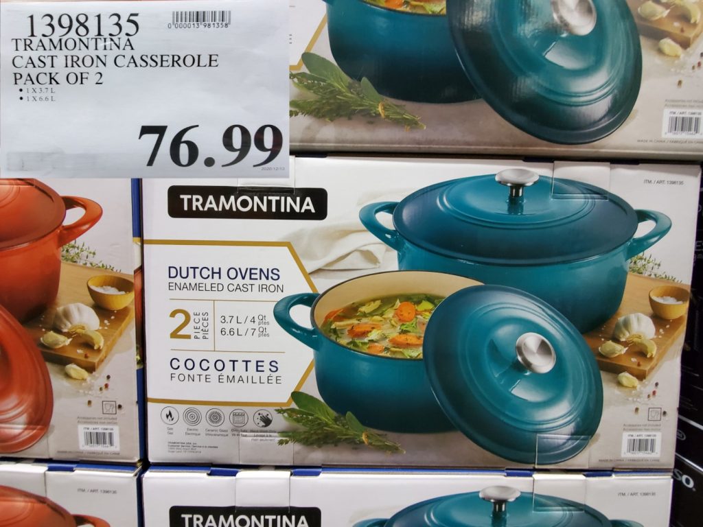 1398135 TRAMONTINA CAST IRON CASSEROLE PACK OF 2 76 99 Costco East