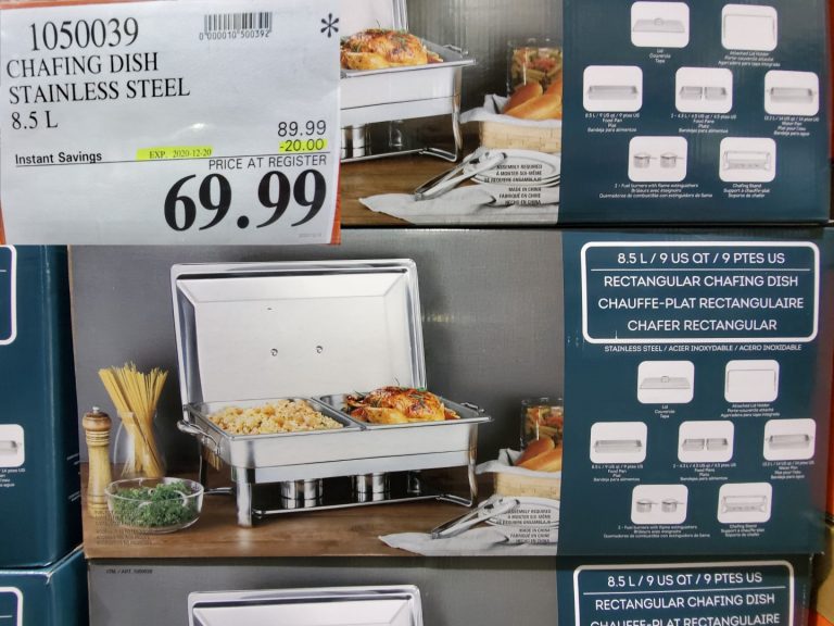 1050039 CHAFING DISH STAINLESS STEEL 8 5 L 20 00 INSTANT SAVINGS EXPIRES ON 2020 12 20 69 99