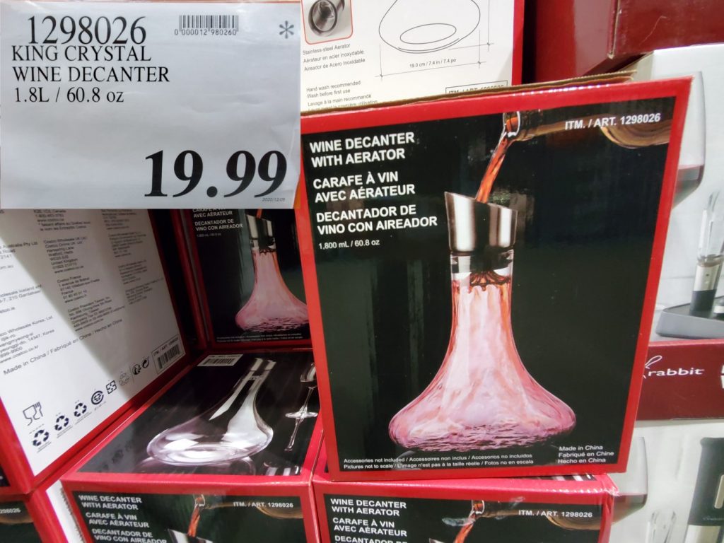 1298026 KING CRYSTAL WINE DECANTER 1 8L 60 8 OZ 19 99 Costco East Fan