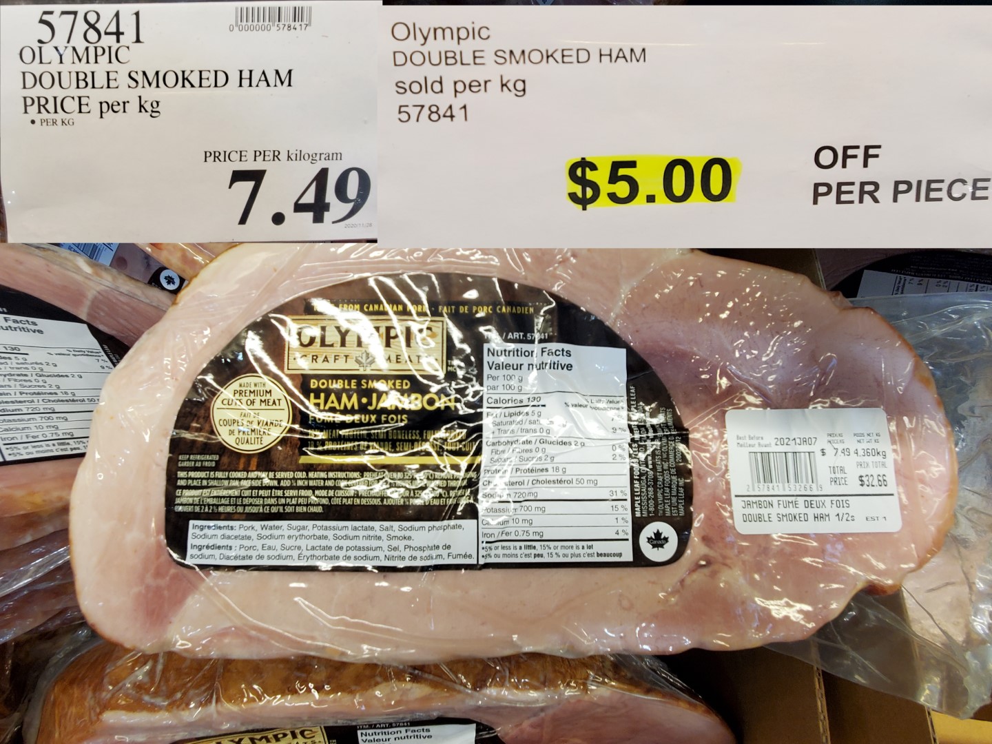 olympic double smoked ham