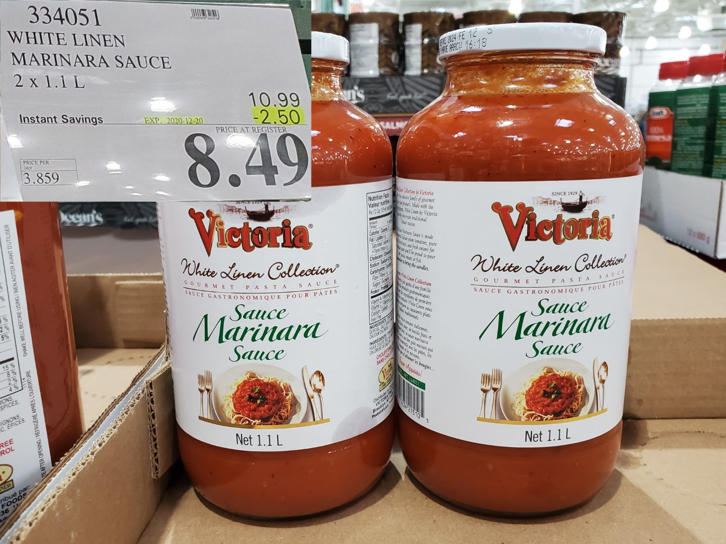victoria white linen marinara sauce