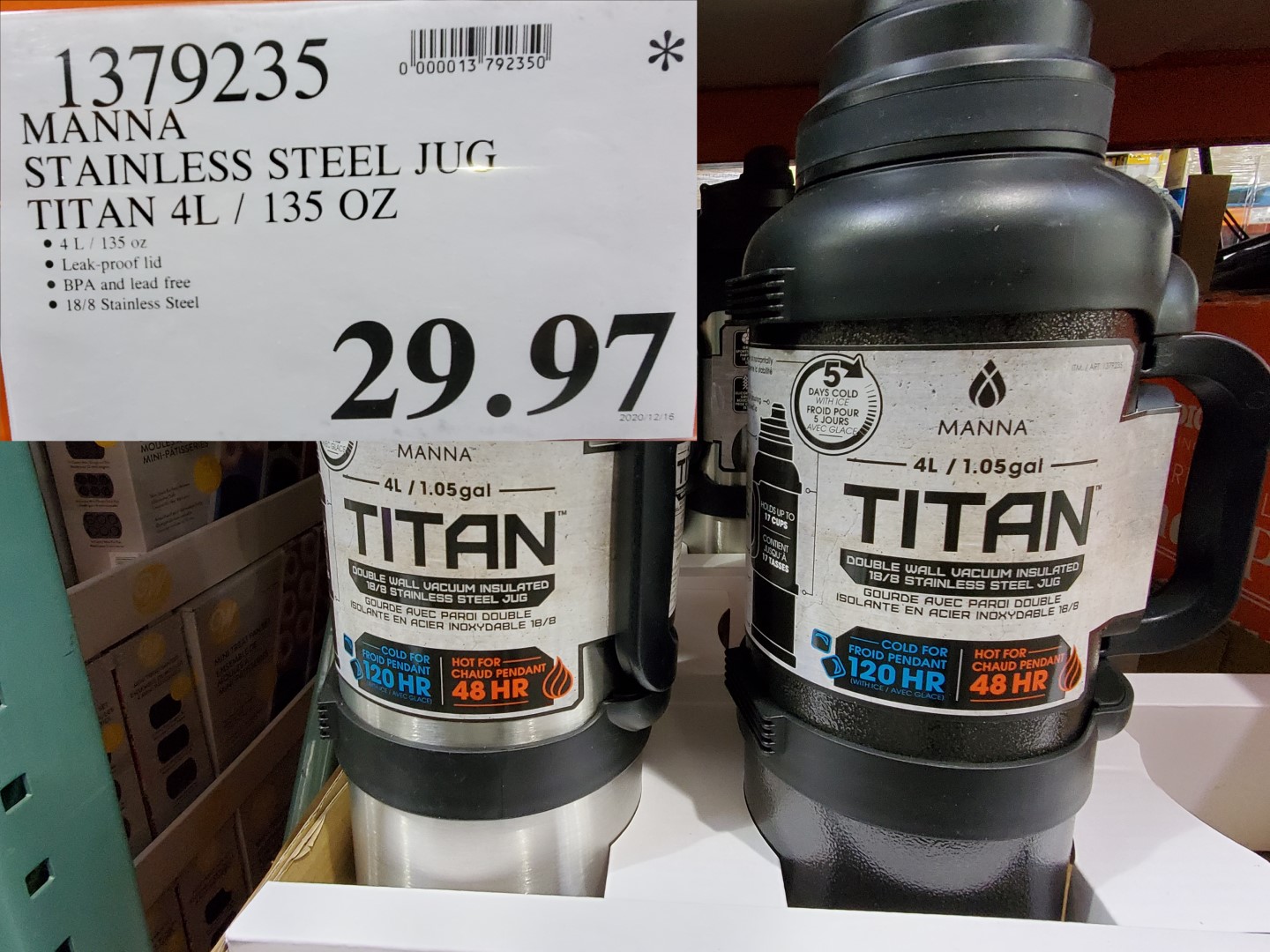 titan stainless steel jug