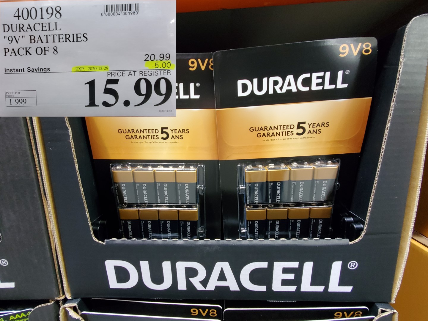 duracell 9V batteries