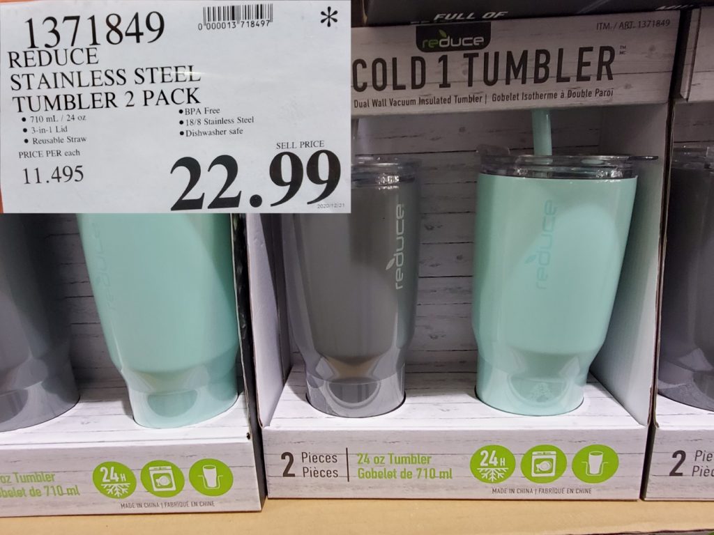 1371849 REDUCE STAINLESS STEEL TUMBLER 2 PACK 22 99 Costco East Fan Blog
