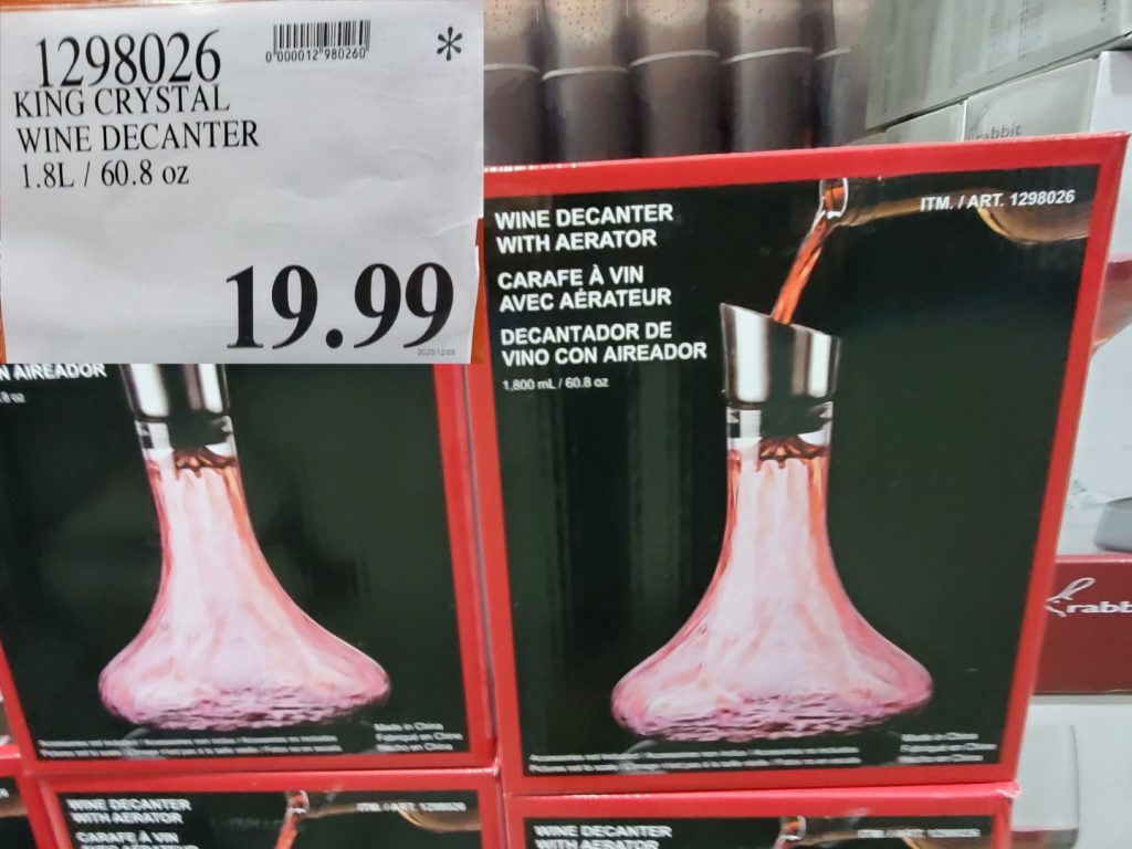 1298026 KING CRYSTAL WINE DECANTER 1 8L 60 8 OZ 19 99 Costco East Fan