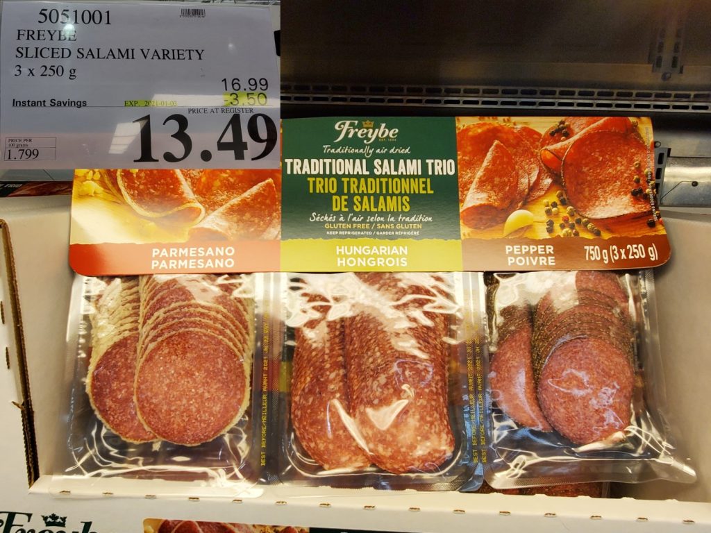 5051001 FREYBE SLICED SALAMI VARIETY 3 x 250 g 3 50 INSTANT SAVINGS