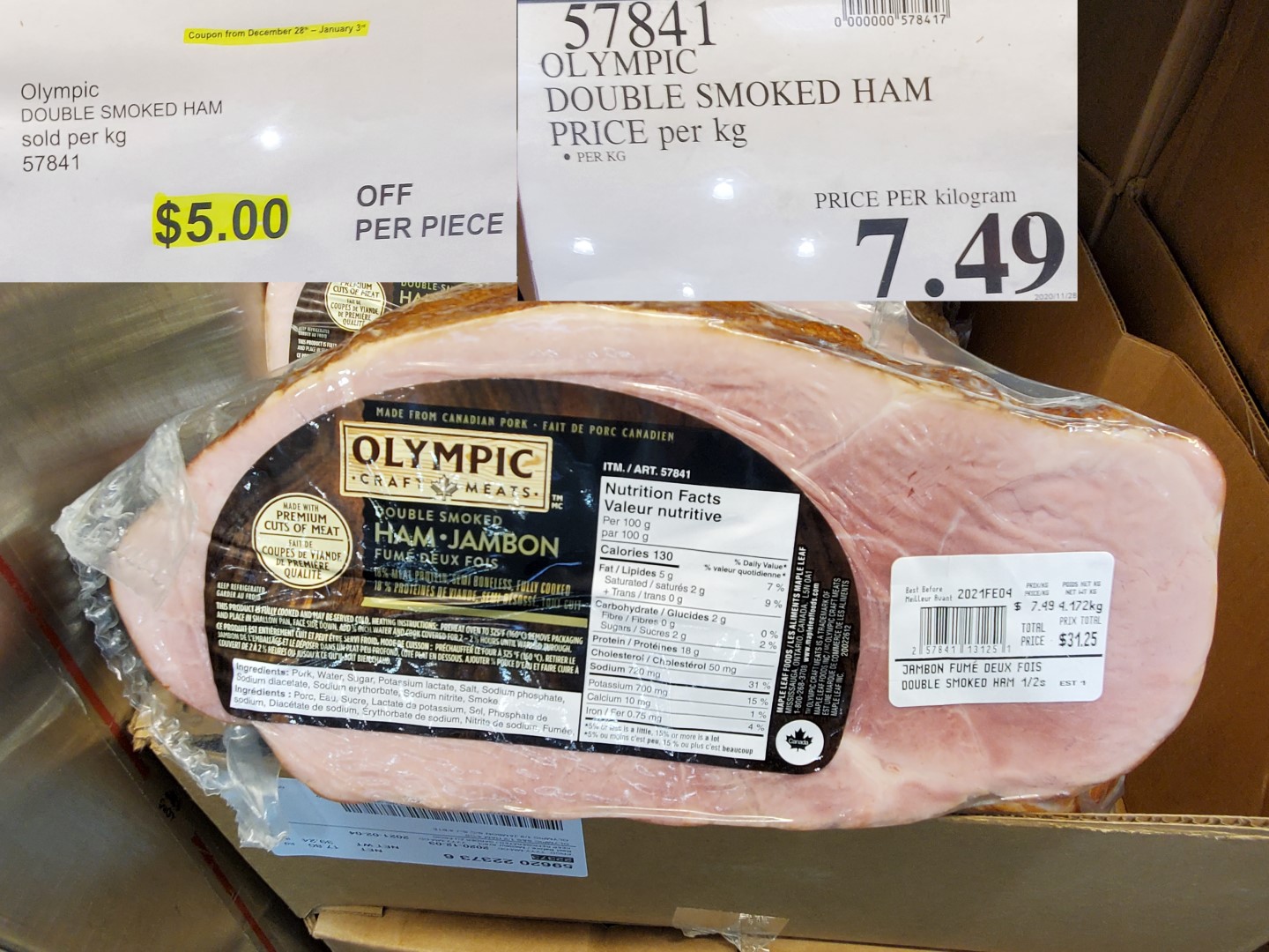 olypic double smoked ham