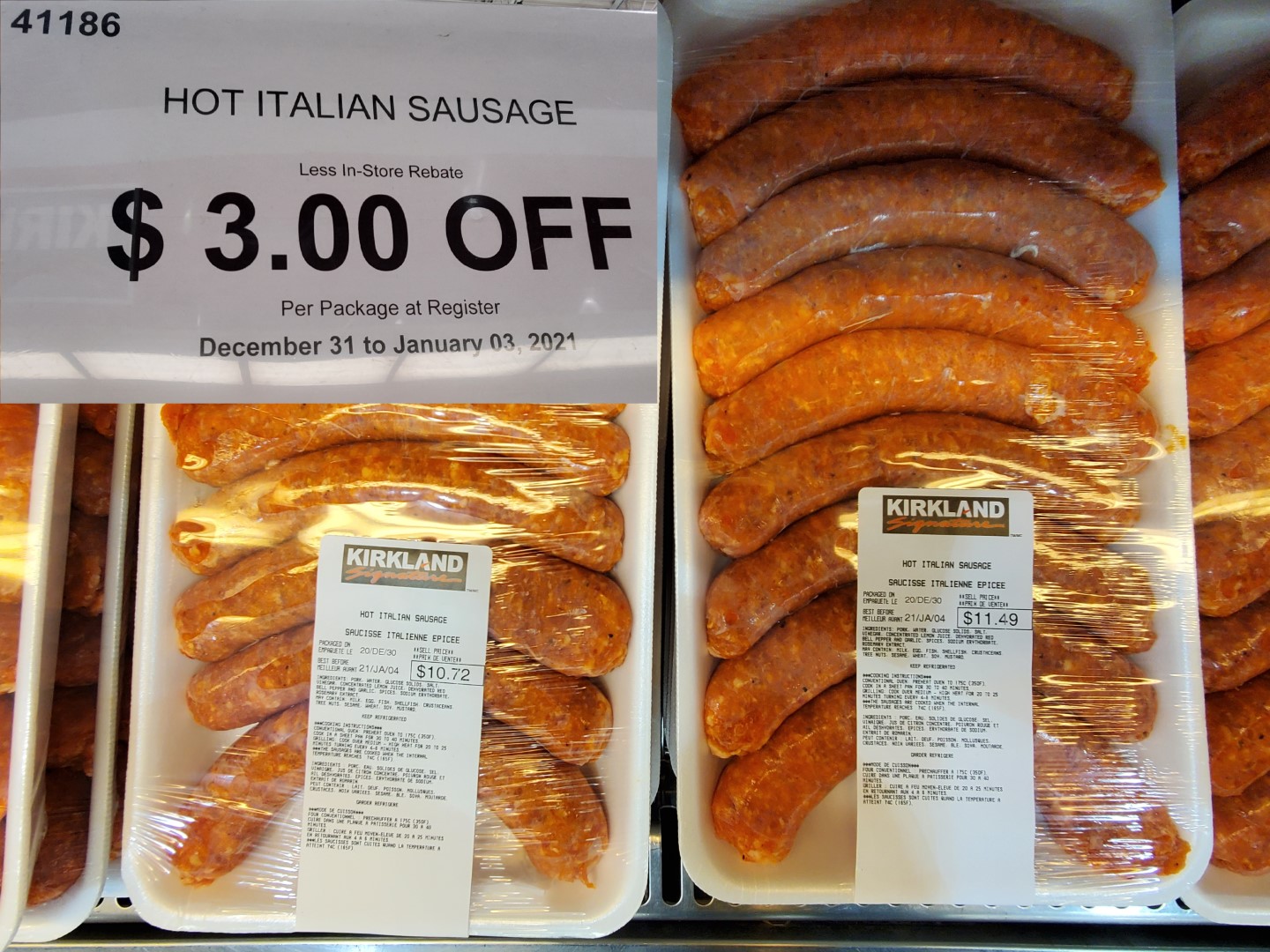 kirkland hot italian sausage