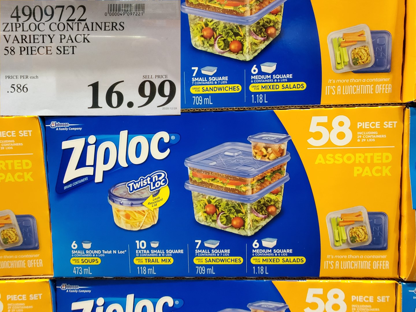 ziploc container variety pack of 58