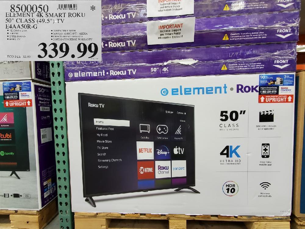  8500050 ELEMENT 4K SMART ROKU 30" CLASS (49.5"} TV $339.99