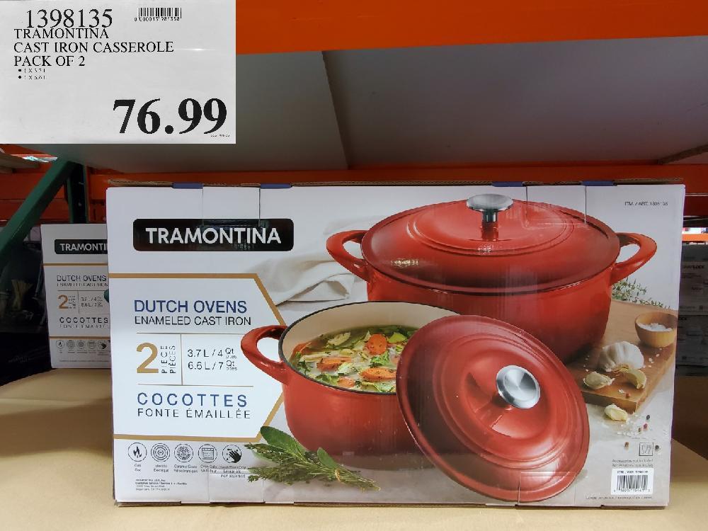 1398135 TRAMONTINA CAST IRON CASSEROLE PACK OF 2 $76.99 