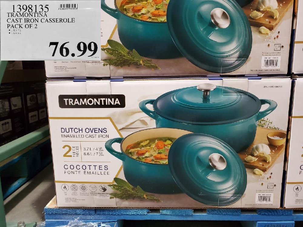 1398135 TRAMONTINA CAST IRON CASSEROLE PACK OF 2 $76.99