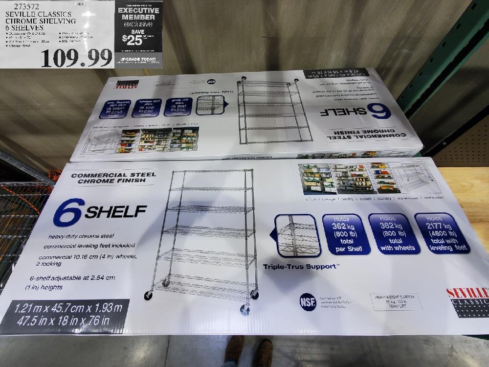 273572 EXECUTIVE SEVILLE CLASSICS CHROME SHELVING | 6 SHELVES $109.99 