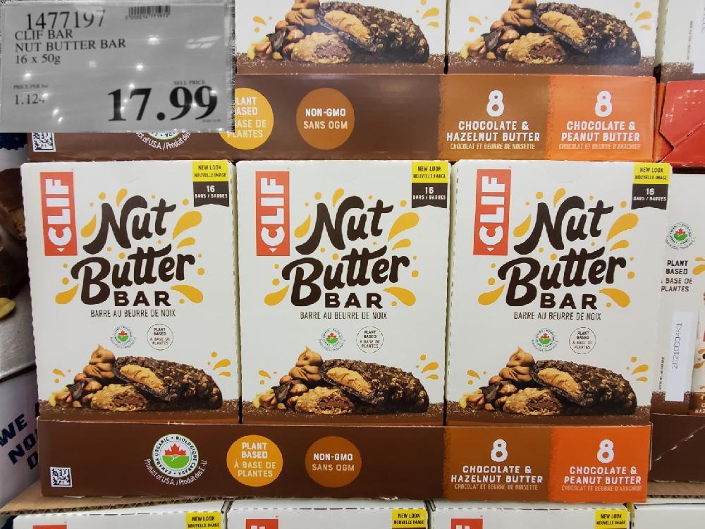  1477197 CLIF BAR NUT BUTTER BAR 16 X 50G $17.99 