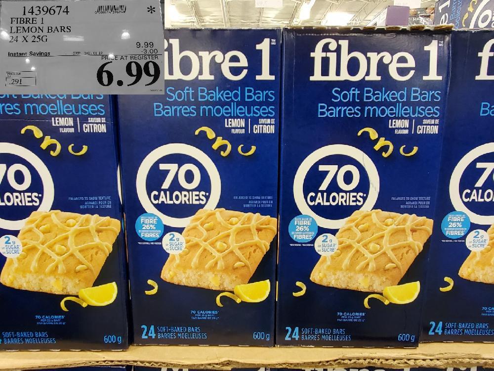 costco sales 1439674 FIBRE 1 LEMON BARS | 24 X 25G EXPIRY DATE: 2021-01-19 $6.99
