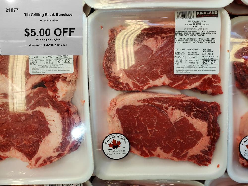 21877 Rib Grilling Steak Boneless Less In—Store Rebate January 7 to January 10 2021 $5.00 OFF 