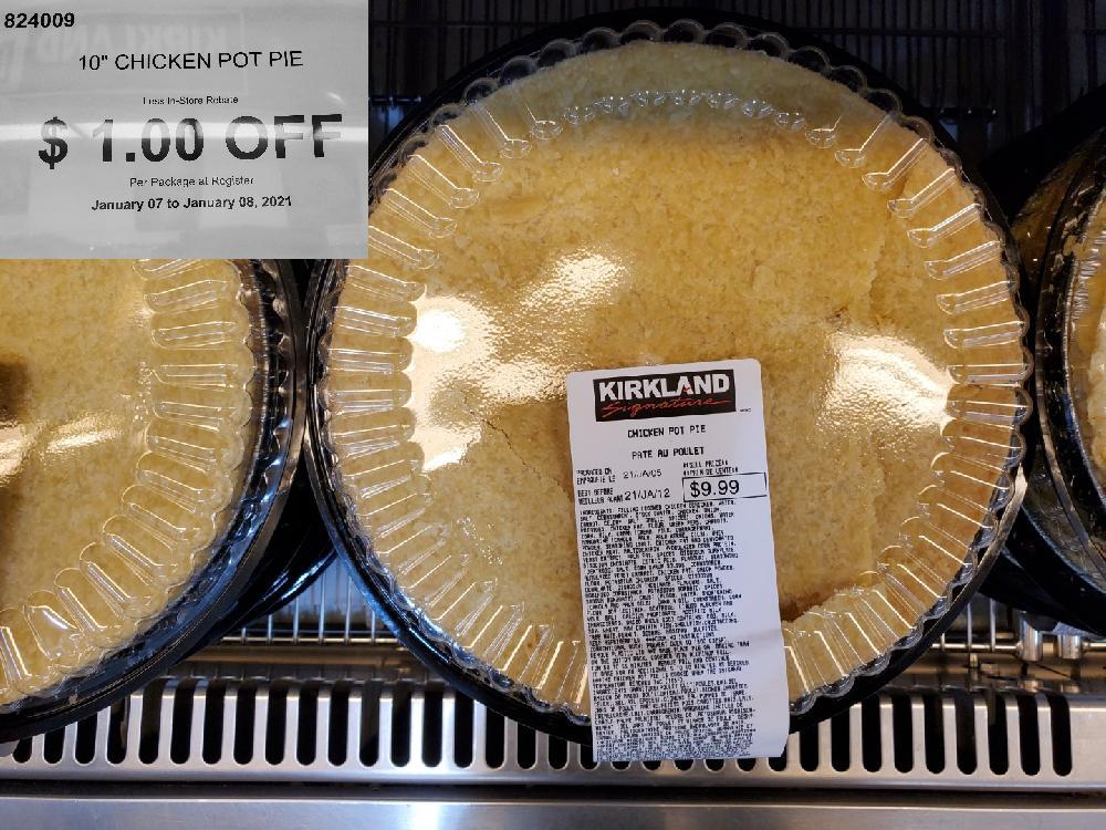 824009 1-CHICKEN POT PIE Less In-Store Rebate January 07 to January 08 2021 $1.00 OFF