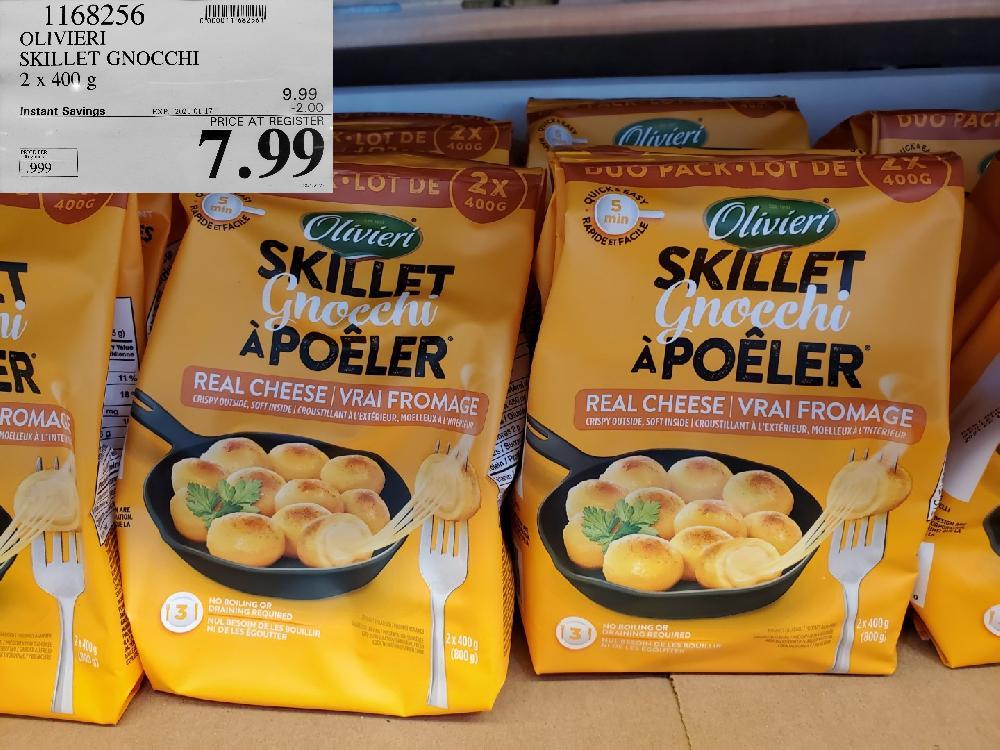 costco sales 1168256 OLIVIERI SKILLET GNOCCHI 2 x 400 EXPIRY DATE: 2021-01-17 $2.00 