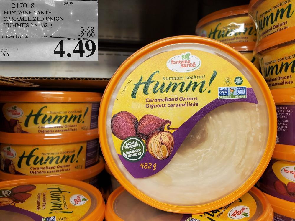 costco sales 217018 FONTAINE SANTE CARAMELIZED ONION HUMMUS 2x482g EXPIRY DATE: 2021-01-10 $4.49