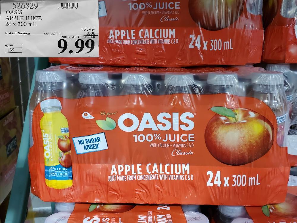  526829 OASIS APPLE JUICE 24 x 300 mL EXPIRY DATE: 2021-01-17 $9.99 