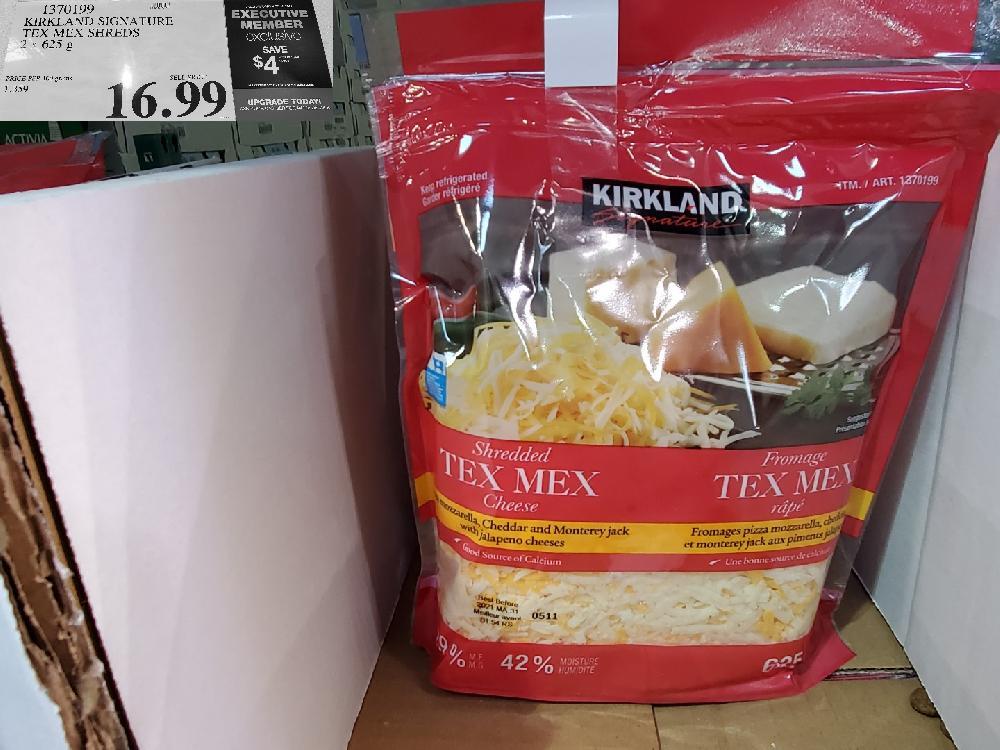 1370199 KIRKLAND SIGNATURE TEX MEX SHREDS 2X625G $16.99
