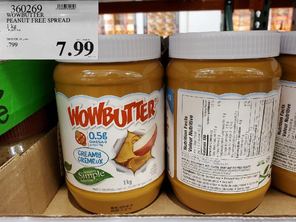  360269 WOWBUTTER PEANUT FREE SPREAD 1KG $7.99