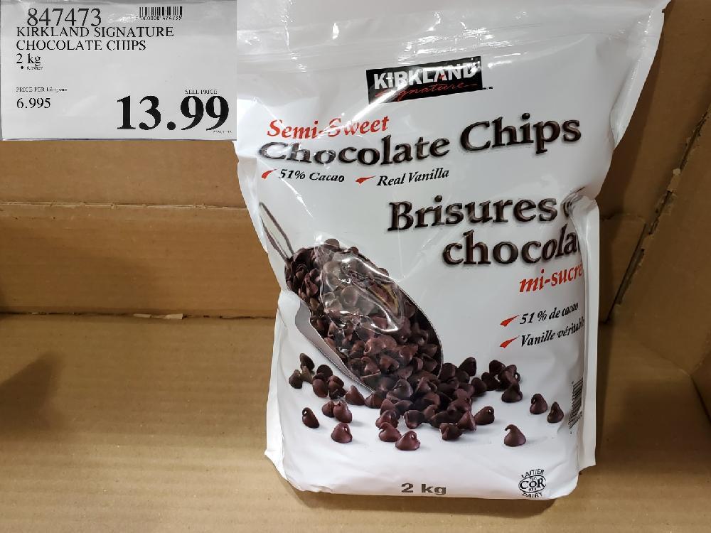 847473 KIRKLAND SIGNATURE CHOCOLATE CHIPS 2KG $13.99