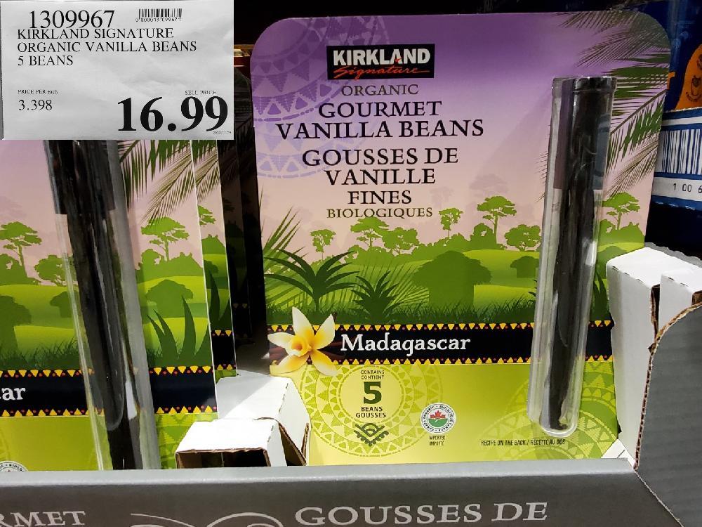 1309967 KIRKLAND SIGNATURE ORGANIC VANILLA BEANS 5 BEANS $16 99 