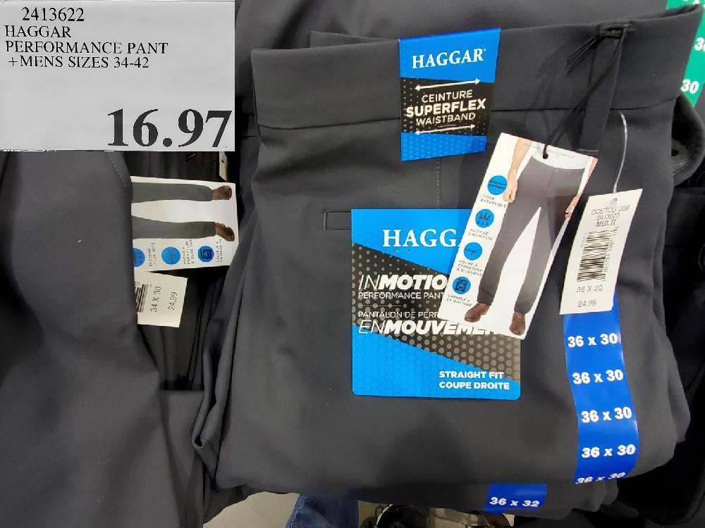 2413622 HAGGAR PERFORMANCE PANT MENS SIZES 30 42 16 97 - Costco East Fan  Blog