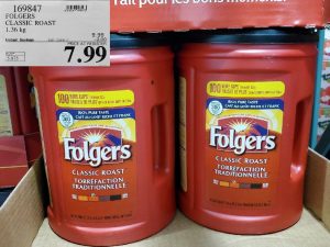 169847 
FOLGERS
CLASSIC ROAST
1.36 kg
EXPIRY DATE: 2021-01-17 
$7.99
