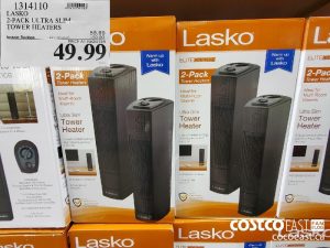 1314110 
LASKO
2-PACK ULTRA SLIM
TOWER HEATERS as
EXPIRY DATE: 2021-01-17
$49.99
