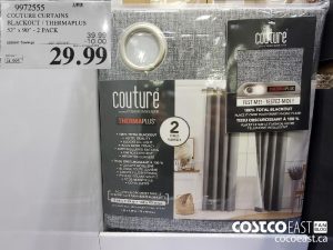 9972555 
COUTURE CURTAINS
BLACKOUT / THERMAPLUS
52> x 9O -2 BACK
EXPIRY DATE: 2021-01-17
$29.99
