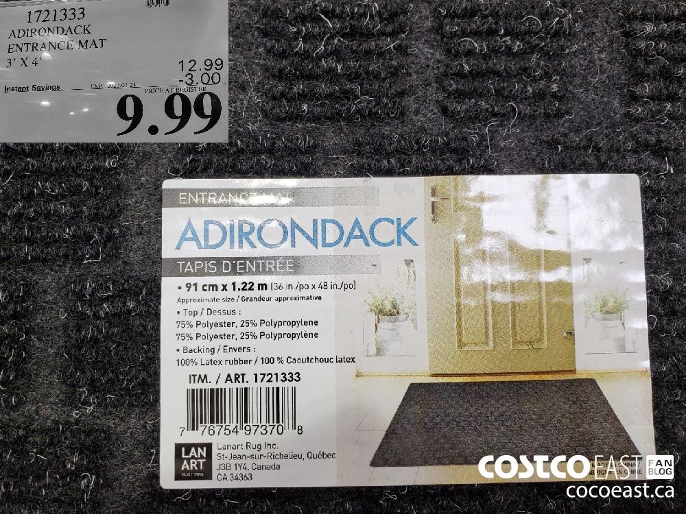 1721333 ADIRONDACK ENTRANCE MAT 3' X 4' EXPIRY DATE: 2021-01-24 $9.99 