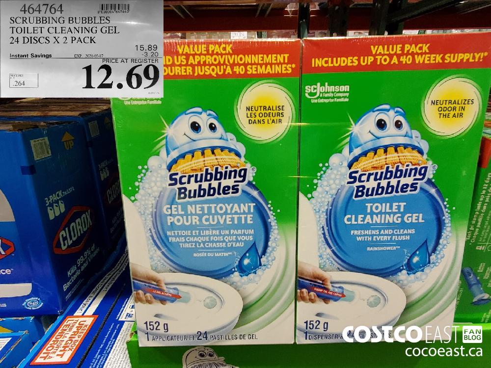 464764 SCRUBBING BUBBLES TOILET CLEANING GEL 24 DISCS X 2 PACK EXPIRY DATE: 2021-02-07 $12.69 